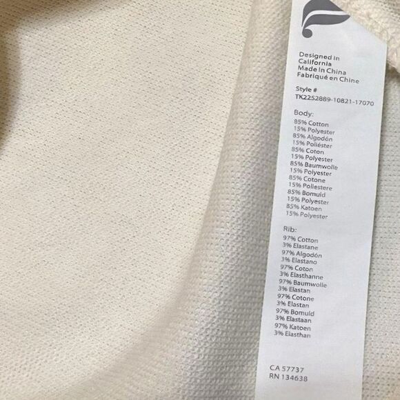 Fabletics Women's Cream Sleeveless Crewneck Pullover Terry Tank Top - Picture 10 of 14